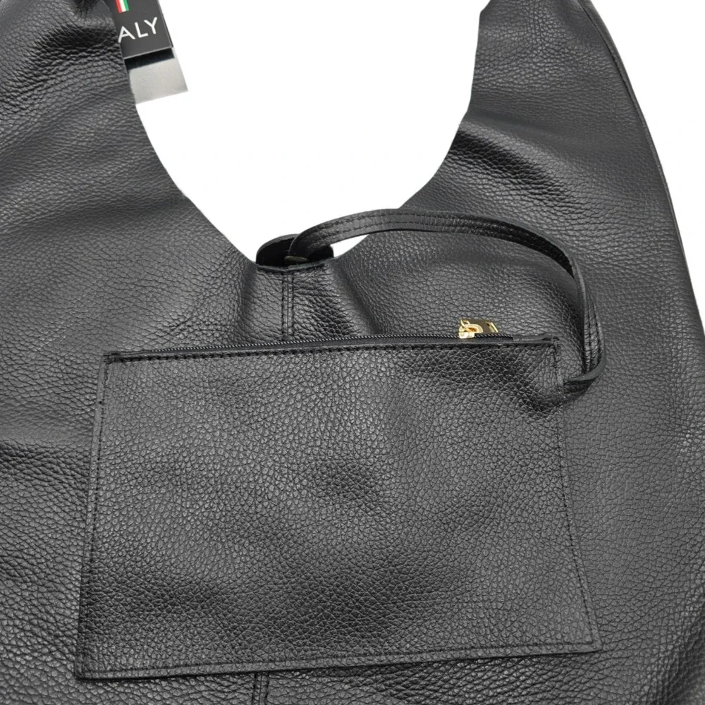 Italian Leather Hobo Bag VIOLA CASTELLANI Made in Italy Soft Unlined‎ Shoulder